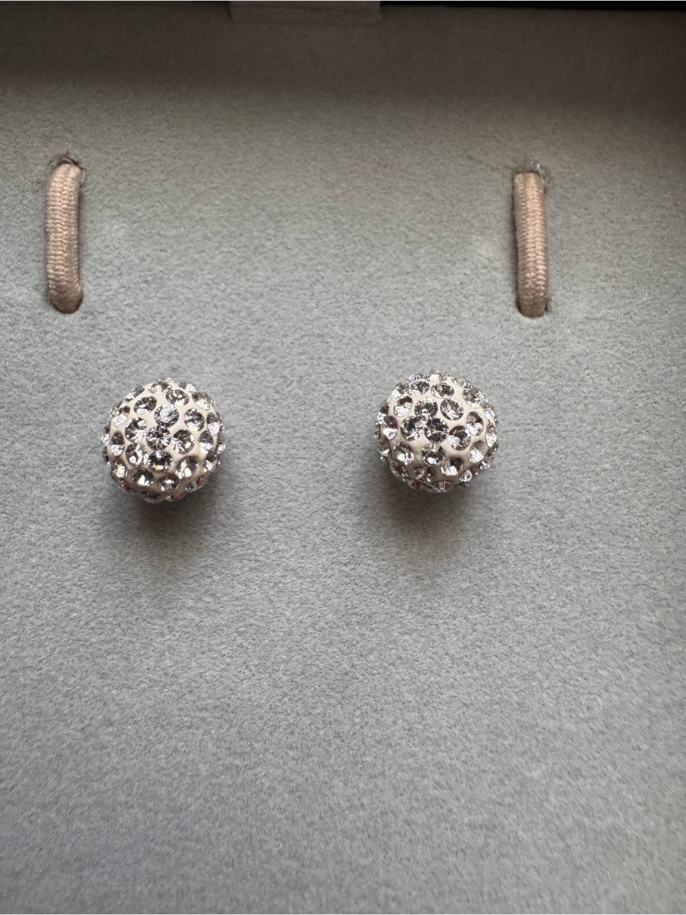 Sparkling Pavé Ball Stud Earrings - Silver Tone